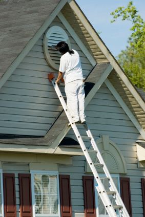 Exterior Painting being performed by an experienced Rubio's Painting Services painter.